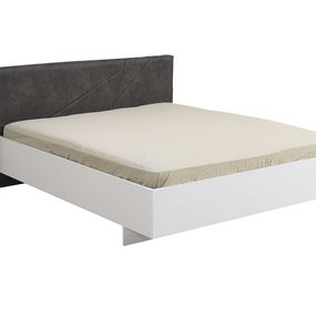 Moderná manželská posteľ aubrey 160x200cm - biela/sivá