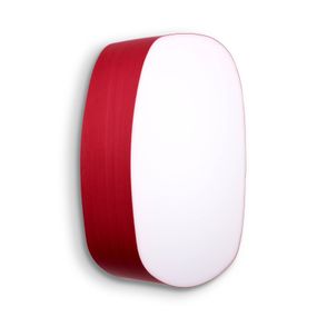LZF LamPS Guijarro Medium nástenné LED svietidlo červená, Obývacia izba / jedáleň, drevená dyha, kov, plast, 17W, L: 25 cm, K: 36cm