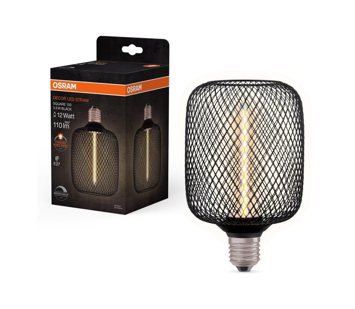 LED Stmievateľná žiarovka DECOR FILAMENT E27/3,5W/230V 1800K čierna - Osram