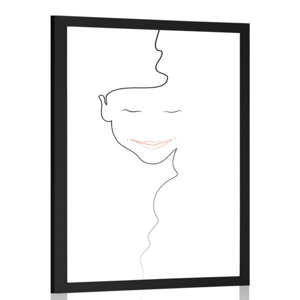 Plagát minimalistická tvár ženy - 30x45 black