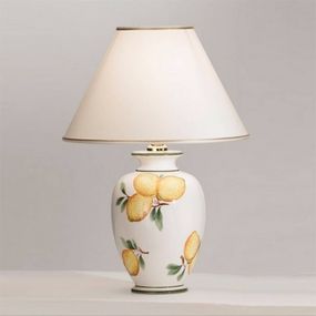 austrolux by Kolarz Stolná lampa Giardino Lemone, Ø 30 cm, Obývacia izba / jedáleň, keramika, textil, E27, 100W, K: 43cm