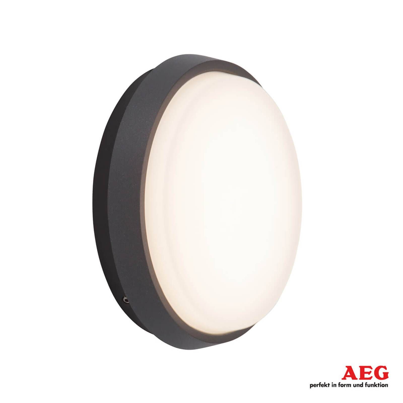 AEG Letan Round vonkajšie nástenné LED svetlo, 9 W, hliník, plast, 9W, Energialuokka: E