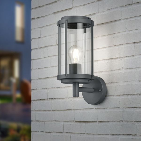 Trio 202360142 záhradná nástenná lampa Tanaro 1x40W | E27 | IP44 - antracit