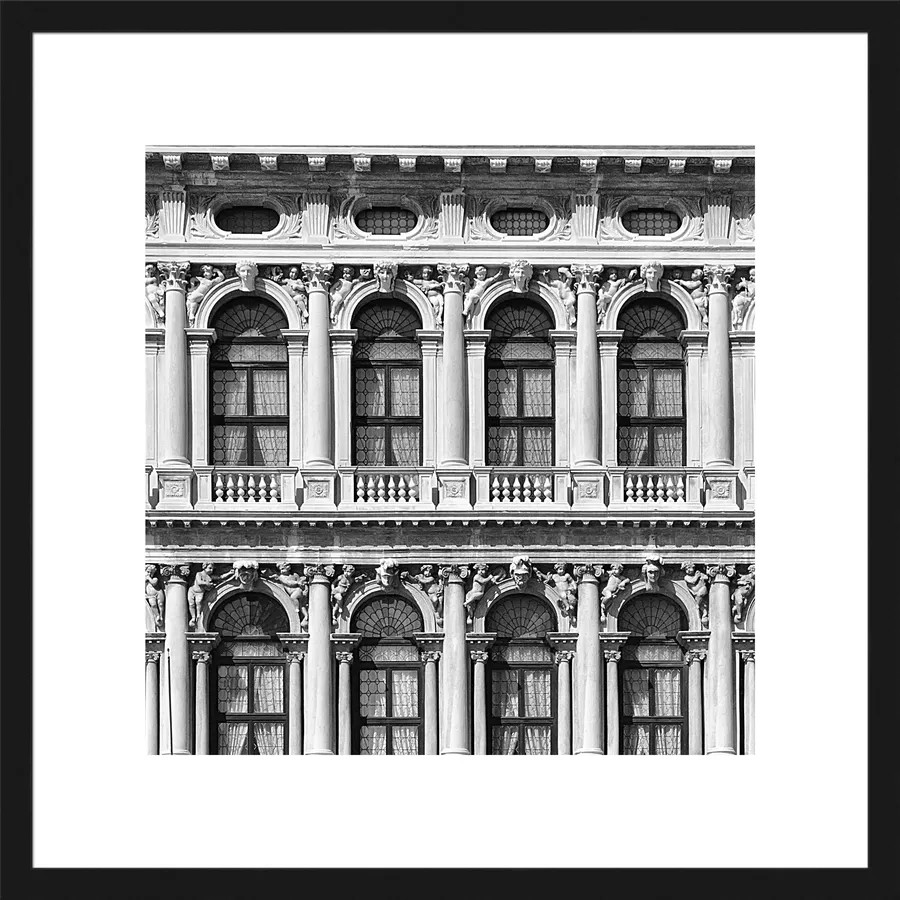 Rámovaný obraz Architektúra 40x40 cm, čiernobiely