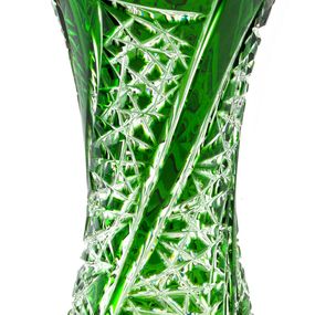 Krištáľová váza Fan, farba zelená, výška 305 mm