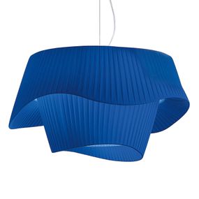 Modo Luce Cocó textilná závesná lampa Ø 80cm modrá, Obývacia izba / jedáleň, kov, látka, E27, 70W, K: 43cm