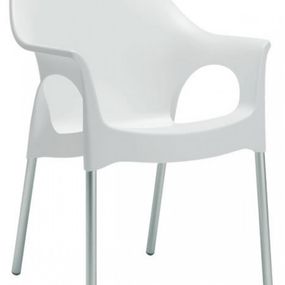 SCAB - Stolička OLA - biela/hliník