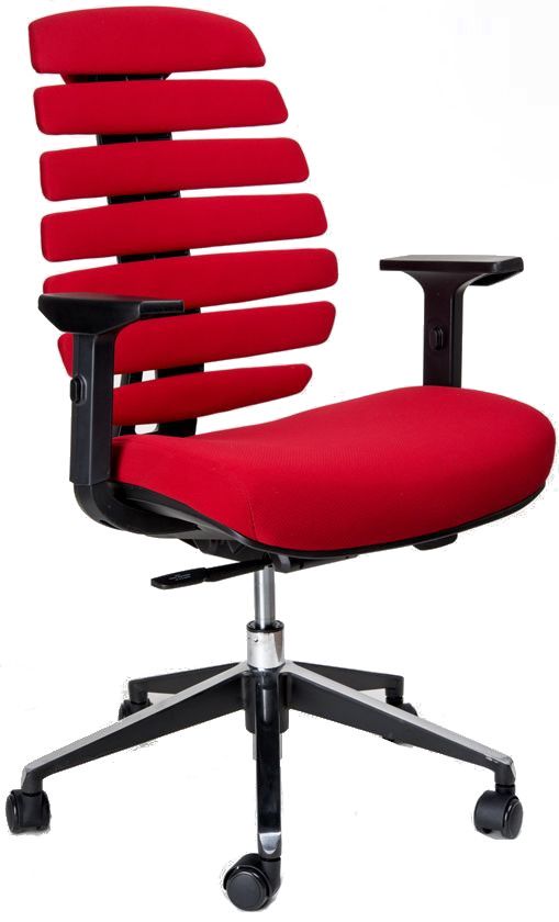 MERCURY kancelárska stolička FISH BONES čierny plast, červená látka - poslední kus BRATISLAVA