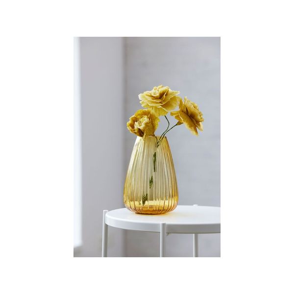 Žltá sklenená váza Bitz Kusintha, výška 22 cm