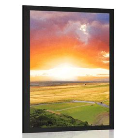 Plagát nádherný výhľad na Islande - 40x60 black