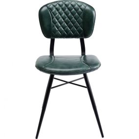 KARE Design Kožená jídelní židle Samba - zelená