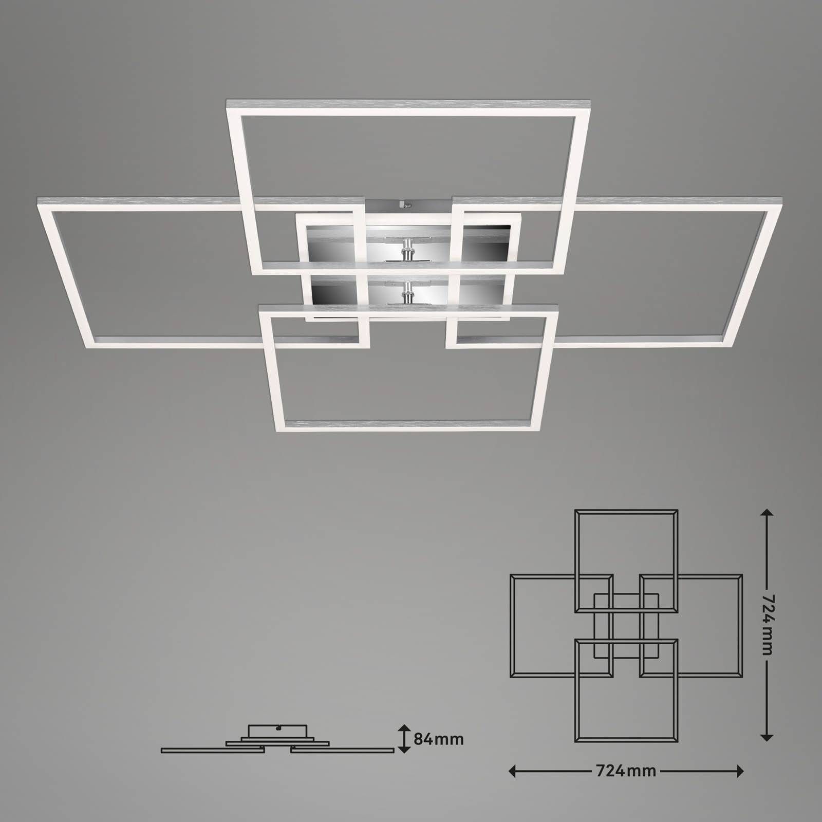 Briloner Stropné LED svetlo Frame S, 72, 4 x 72, 4 cm, hliník, Obývacia izba / jedáleň, kov, plast, 50W, P: 72.4 cm, L: 72.4 cm, K: 8.4cm