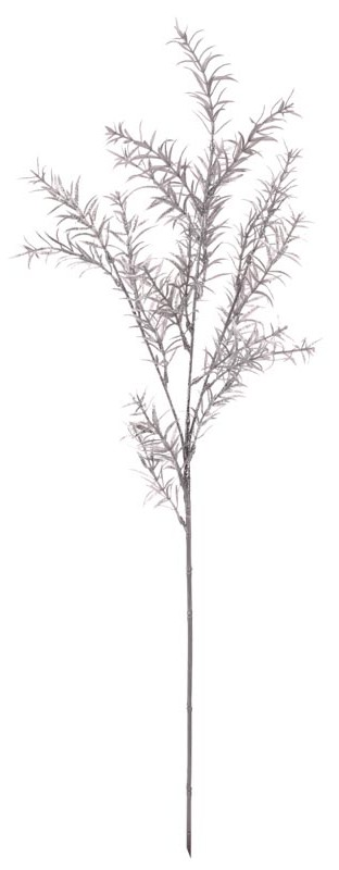 Umelá kvetina Asparagus s glitrami, strieborná, 78 cm