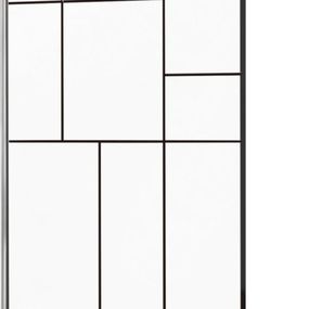 MEXEN/S - KIOTO Sprchová zástena WALK-IN 70x200 cm 8 mm, chróm, čierny vzor 2 800-070-101-01-78