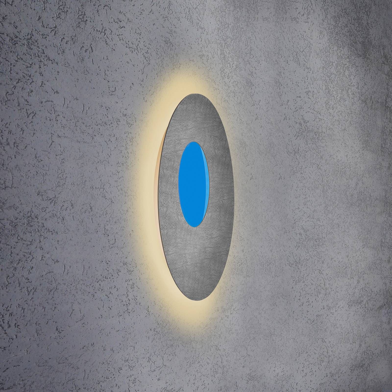 Escale Blade Open nástenné LED RGBW betón Ø 59 cm, Obývacia izba / jedáleň, hliník, 42W