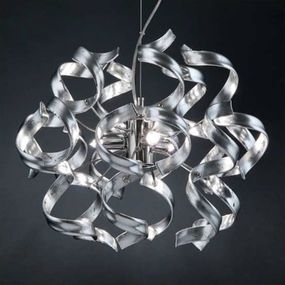 Metallux Závesná lampa Silver Ø 40 cm, Obývacia izba / jedáleň, kov, sklo, G9, 40W, K: 35cm