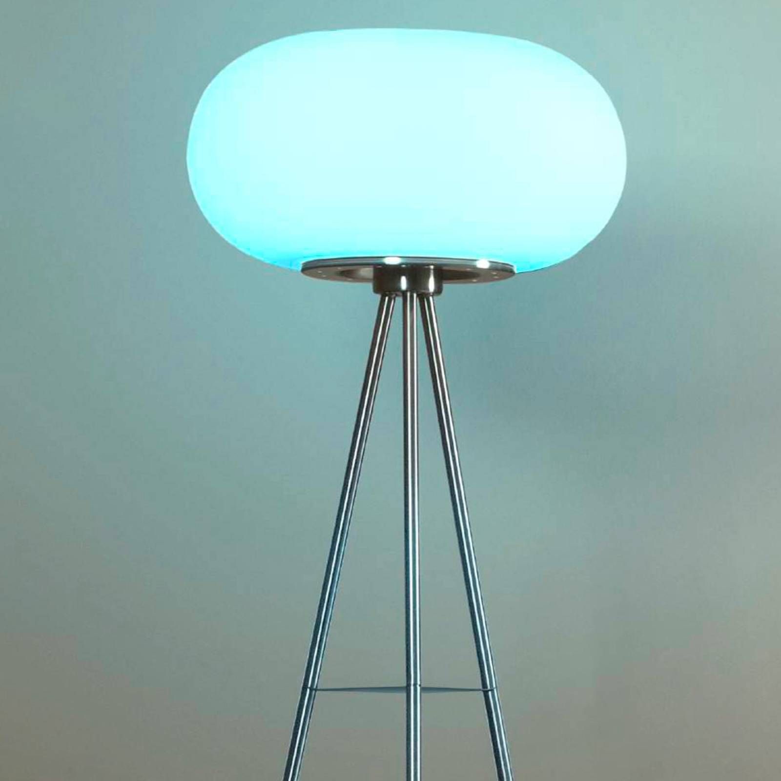 EGLO connect Optica-C stojaca LED lampa, trojnožka, Obývacia izba / jedáleň, oceľ, sklo, 17W, K: 152cm