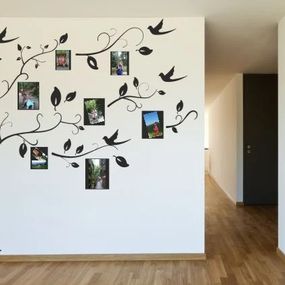DomTextilu Nálepka na stenu do interiéru s motívom stromu s rámami na fotografie 180 x 180 cm