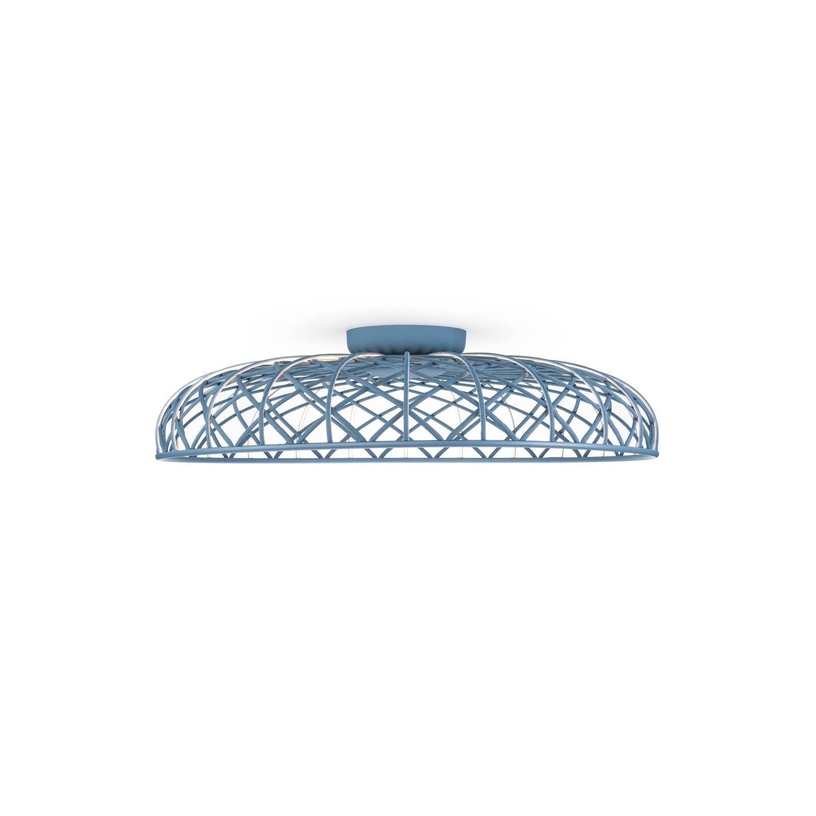 FLOS Skynest stropné LED svetlo, modrá, Obývacia izba / jedáleň, polyester, hliník, 57W, K: 26.3cm