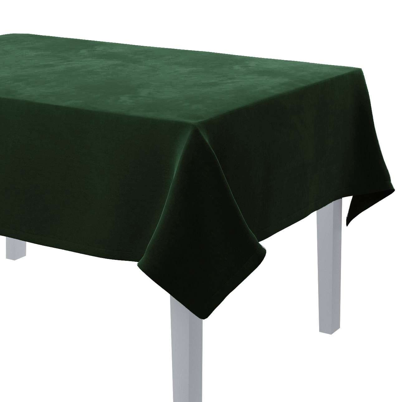 Dekoria Obrus na stôl obdĺžnikový, Mørkegrøn, 130 × 210 cm, Velvet, 704-25