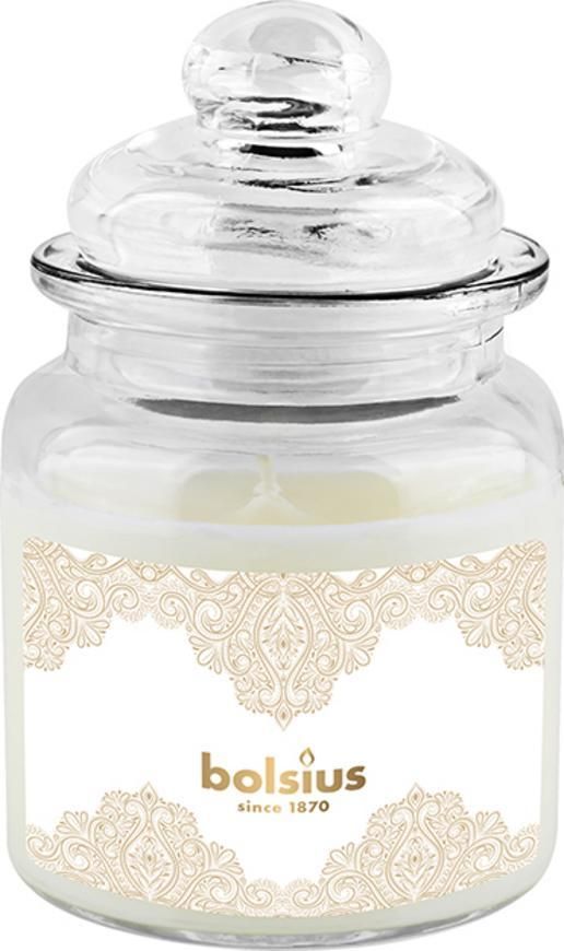 Sviečka Bolsius Zlatá čipka, Big Jar, vonná, vianočná, vanilka, 32 hod., 79x129 mm, v skle