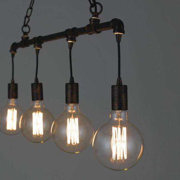 Eco-Light Závesná lampa Amarcord, 4-plameňová, Obývacia izba / jedáleň, Kov, E27, 60W, P: 86 cm