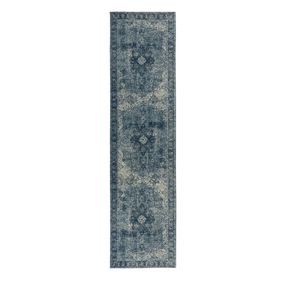 Flair Rugs koberce Behúň Manhattan Antique Blue - 60x230 cm