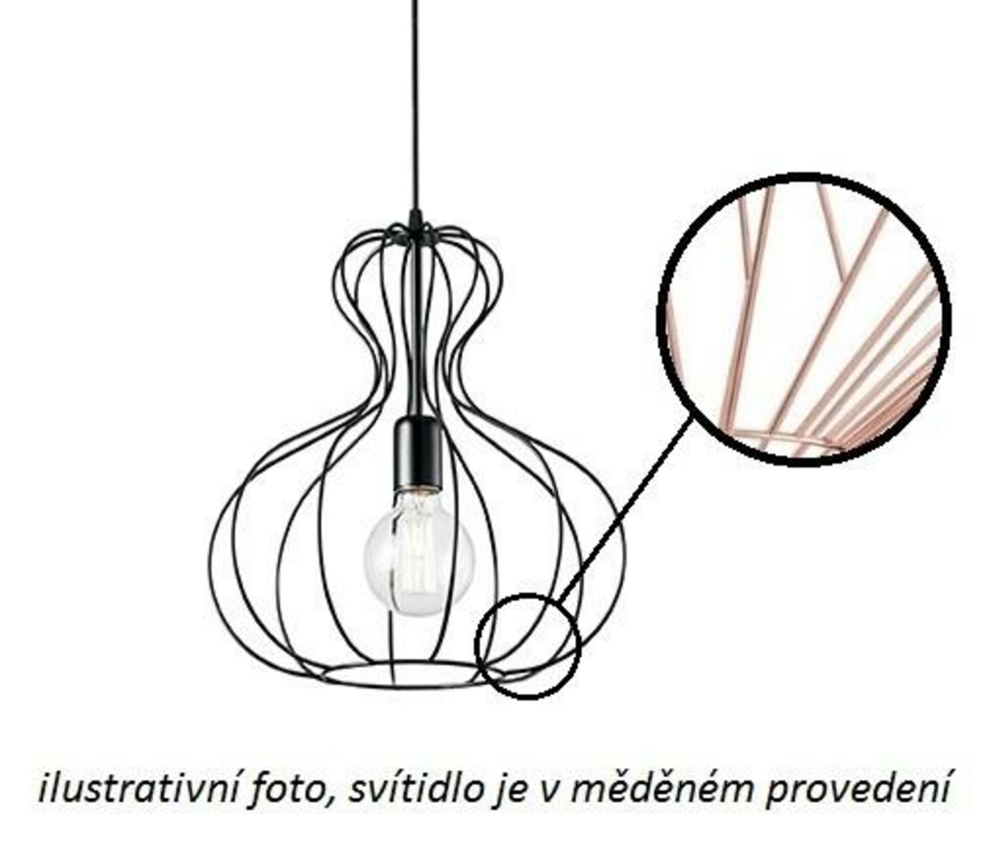 Závěsné svítidlo Ideal Lux Ampolla-1 SP1 rame 166209 měděné 35cm