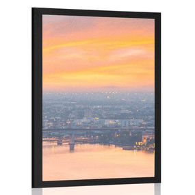 Plagát západ slnka v meste Bangkok - 30x45 black