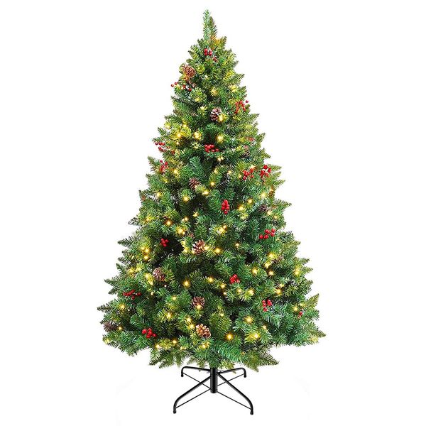 Vianočný stromček s LED diódami, rôzne typy, teplá biela, 180 LED- ov, 150 cm