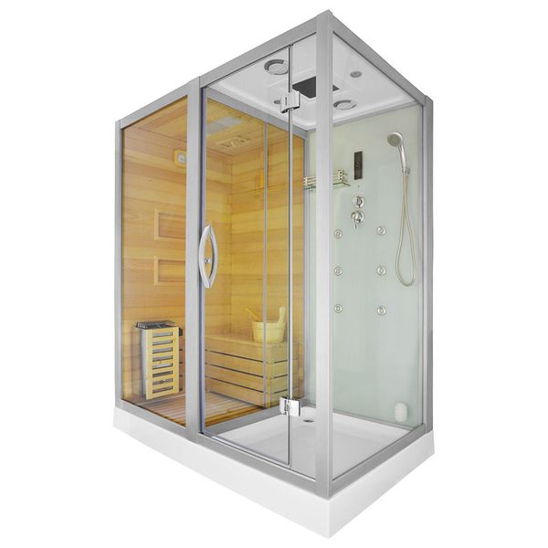 M-SPA - Ľavá suchá sauna s parou a sprchová kabína TRIO 180 x 110 x 223 cm