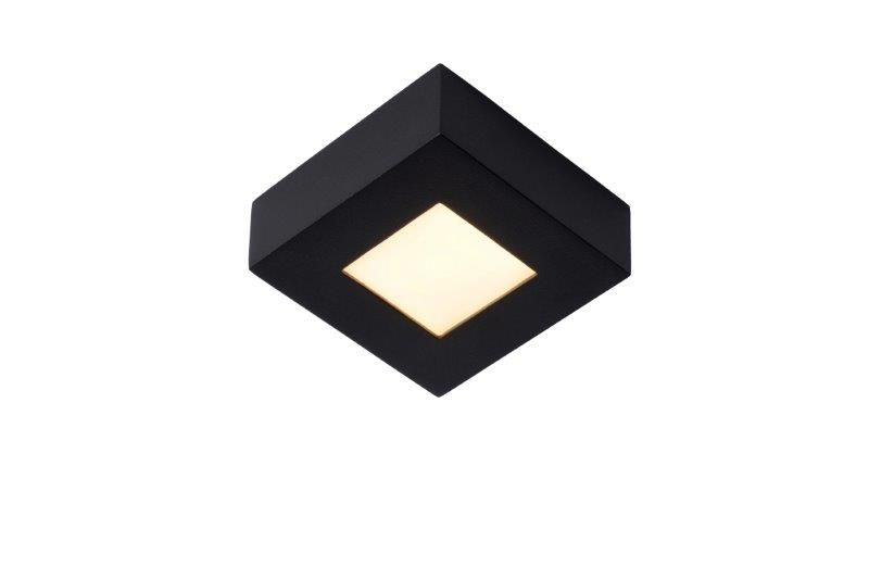 LUCIDE 28117/11/30 BRICE štvorcové stropné stmievateľné kúpeľňové LED svietidlo 8W IP44 čierna