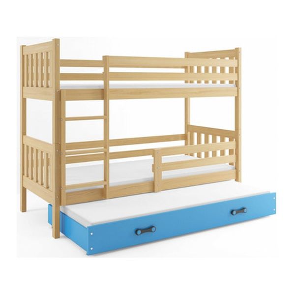 Detská posteľ CARINO s výsuvnou posteľou 80x190 cm - borovica Zelená