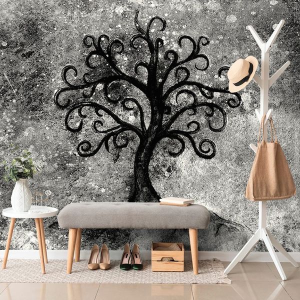 Samolepiaca tapeta čiernobiely strom života - 300x200