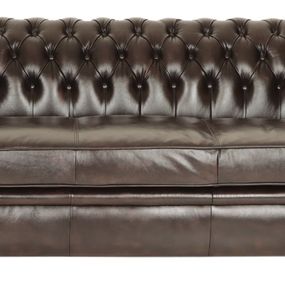 Pohovka trojmiestna Chesterfield Tiffy z pravej hovädzej kože Brown - Brown