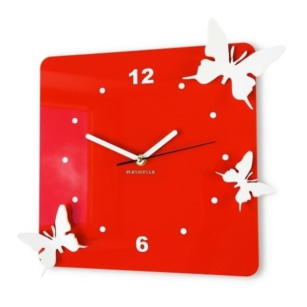 DomTextilu Nástenné dekoračné hodiny motýle 7837-240989