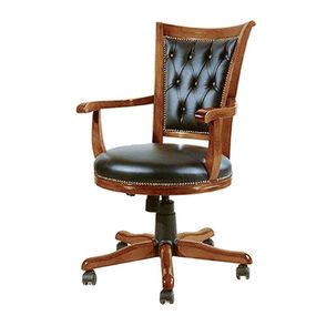 Estila Luxusná rustikálna kancelárska stolička Emociones z masívneho dreva s čalúnením z ekokože 100 cm