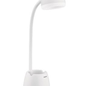 Philips 8719514443778 LED stolné dotykové svietidlo Hat 1x4W | 80lm | 3000-5700K- USB, stmievateľná, so stojanom na mobil, biela