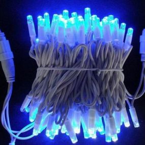 S.O.S. dekorace LED světelný řetěz vnitřní - 18m, modrá, 180 diod, bílý kabel