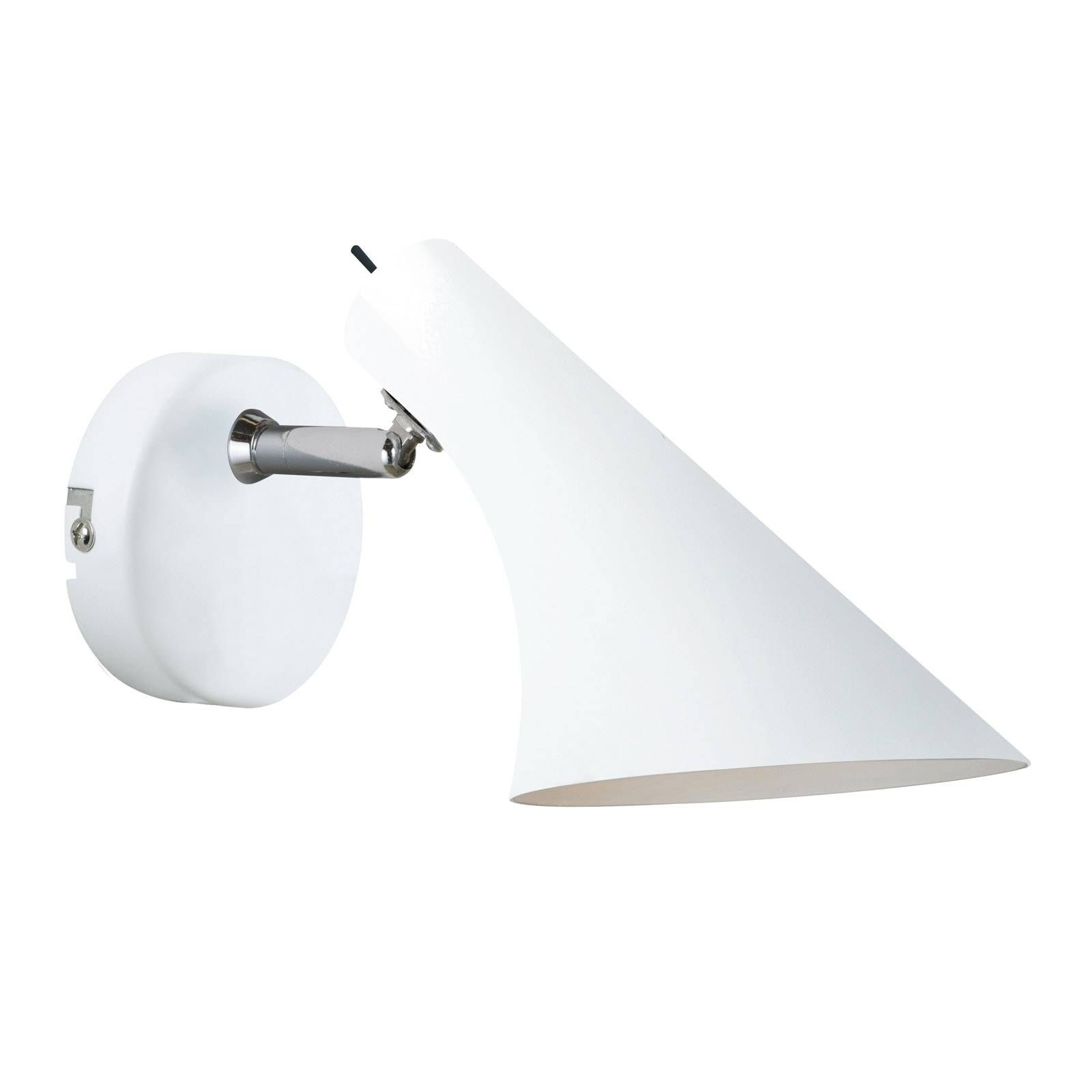 Nordlux Nástenné svetlo Vanila, vypínač, kábel, biela, Obývacia izba / jedáleň, kov, E14, K: 17cm