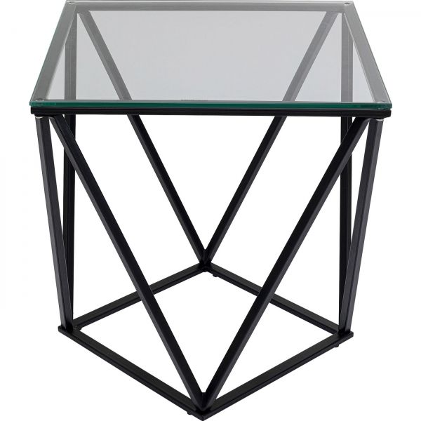 KARE Design Odkládací stolek Cristallo - černý, 50x50cm