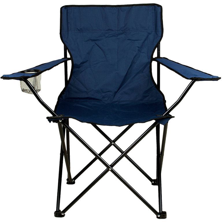 Divero 531 Skladacia stolička s držiakom nápojov - modrá