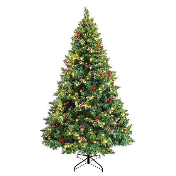 Vianočný stromček s LED diódami, rôzne typy, teplá biela, 320 LED- ov, 210 cm