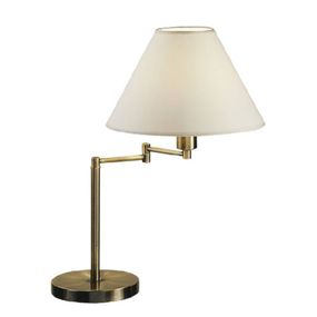 austrolux by Kolarz Stolová lampa Hilton, otočná, starožitná mosadz, Obývacia izba / jedáleň, kov, textil, E27, 60W, K: 56cm