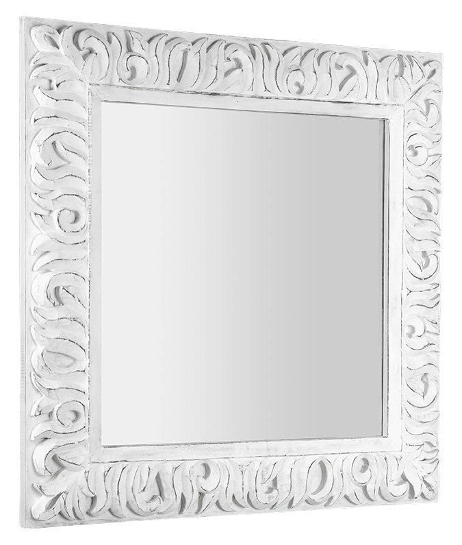 SAPHO - ZEEGRAS zrkadlo v ráme, 90x90cm, biela Antique IN395