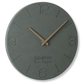 DomTextilu Sivé nástenné hodiny z dreva v modernom štýle 16629