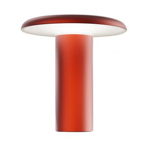 Artemide Takku stolová LED lampa batéria, červená, Obývacia izba / jedáleň, kov, 2.5W, K: 19cm