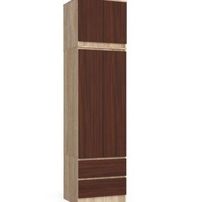 Šatníková skriňa s nástavcom Star 60 cm dub sonoma/wenge