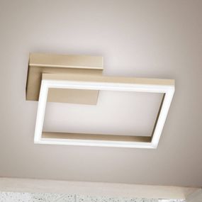 Fabas Luce Stropné LED svetlo Bard 27 x 27 cm, matné zlato, Obývacia izba / jedáleň, kov, plast, 22W, P: 27 cm, L: 27 cm, K: 5.5cm