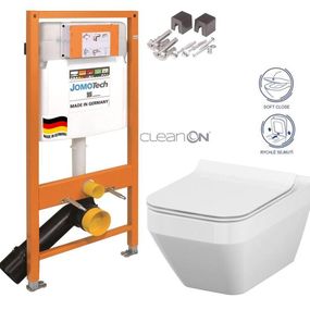 JOMOTech modul pre závesné WC bez sedátka + WC CERSANIT CLEANON CREA štvorec + SEDADLO 174-91100700-00 CR2